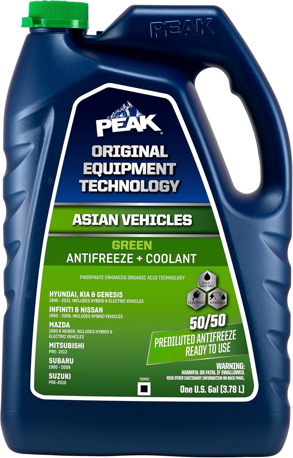 PEAK GRN 50/50 PRE ANTIFRZ+CLANT CS 6-1G