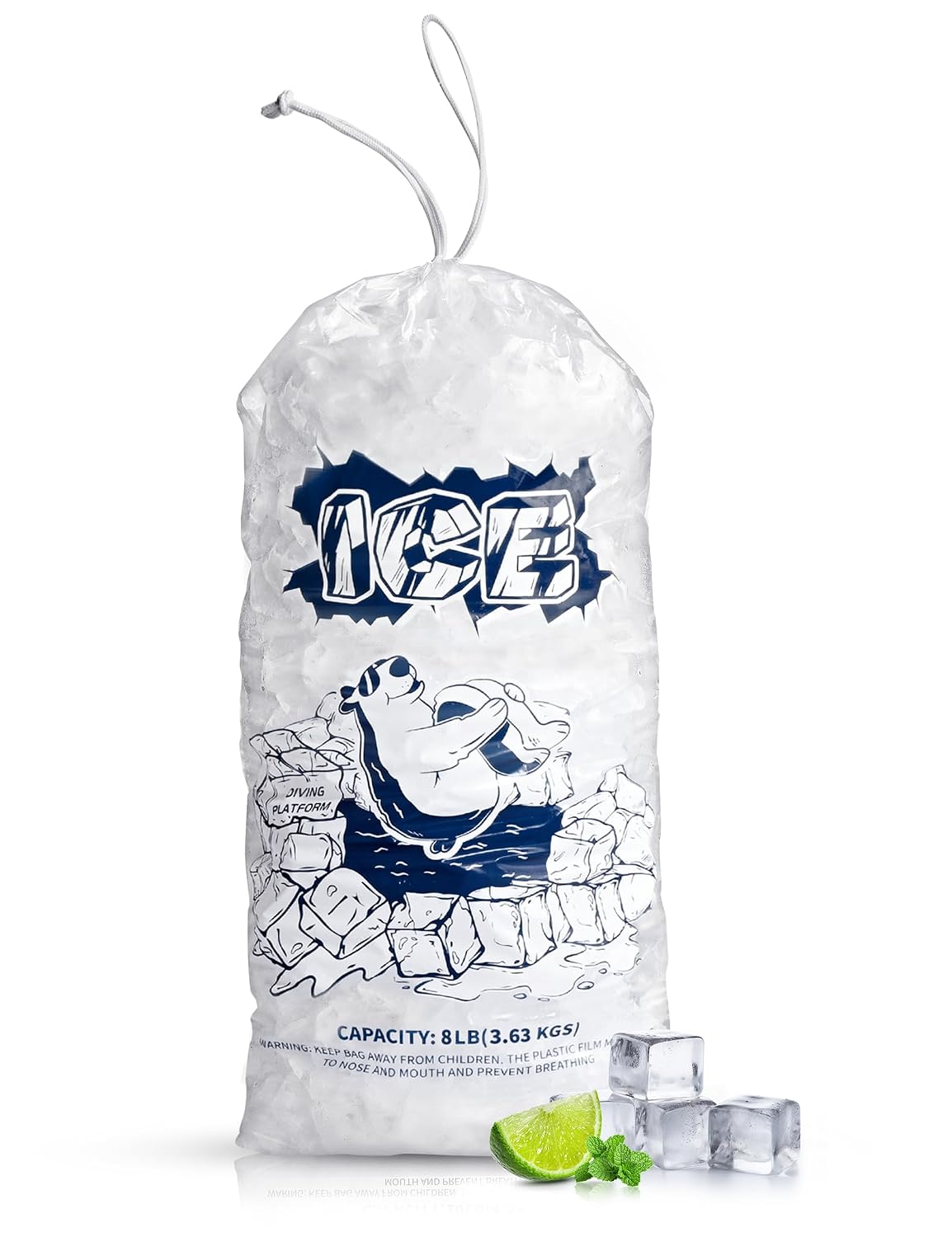 ICE BAG 8X4X20 34MIC 8LBS 1000/CS