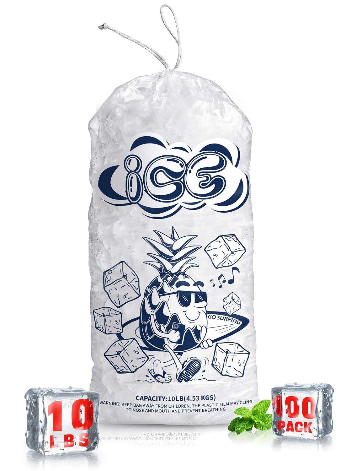 ICE BAG Drawstring 10-LBS 400/CS