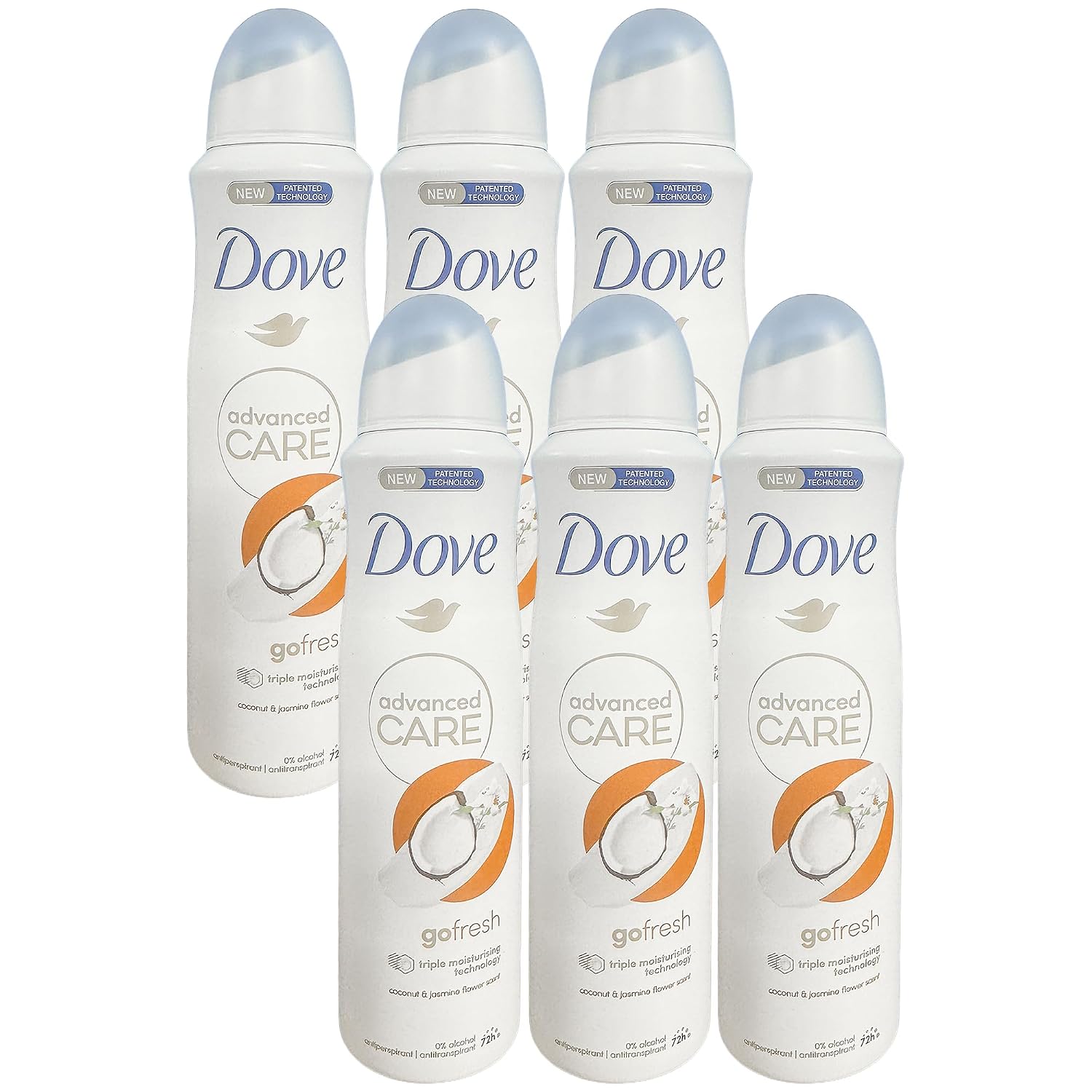 DOVE AEROSOL COCONUT & JASMINE 150ML 6CT