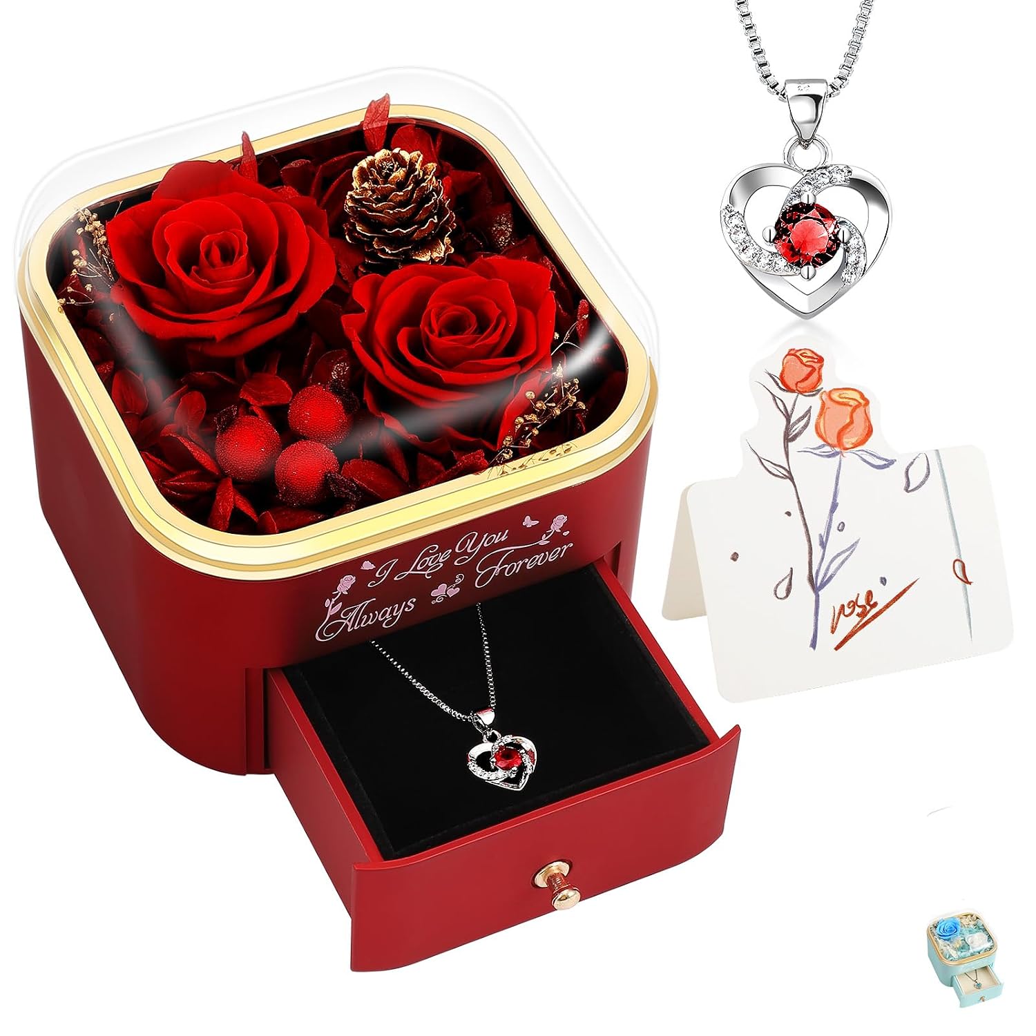 Preserved Roses Jewelery Box 12ct.