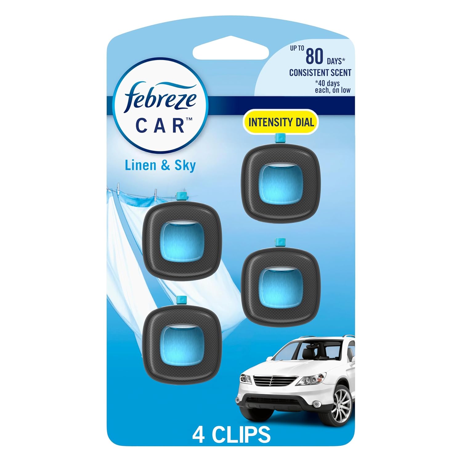 FEBREZE VENT CLIP LINEN & SKY 4CT