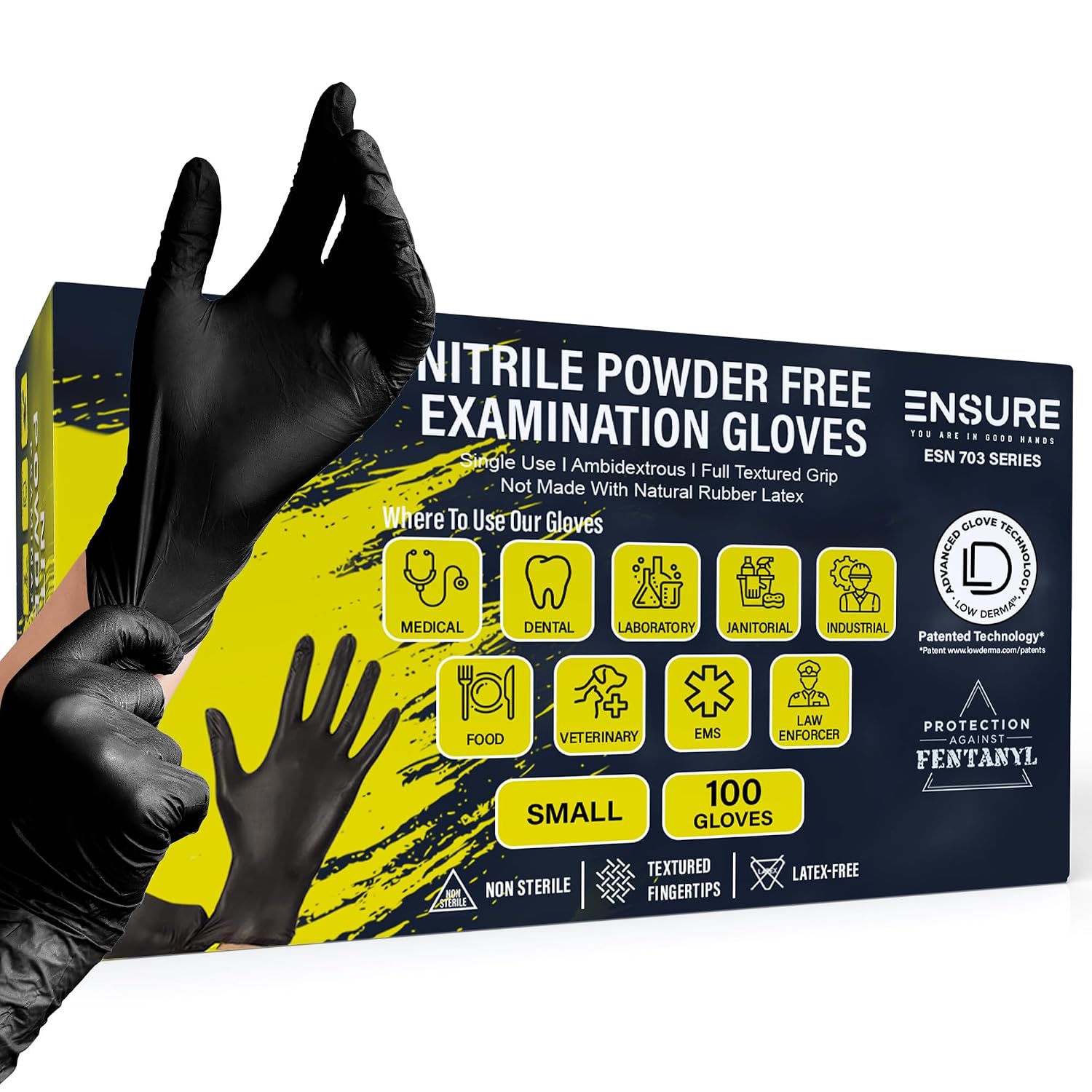 Nitrile Black PF Indus "S" 1-100Pk