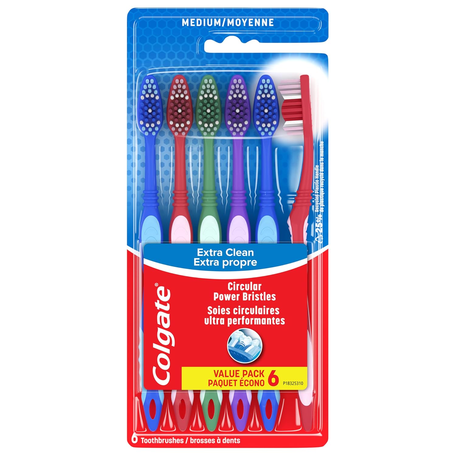 COLGATE TOOTHBRUSH MEDIUM 6CT